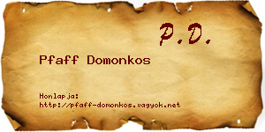 Pfaff Domonkos névjegykártya